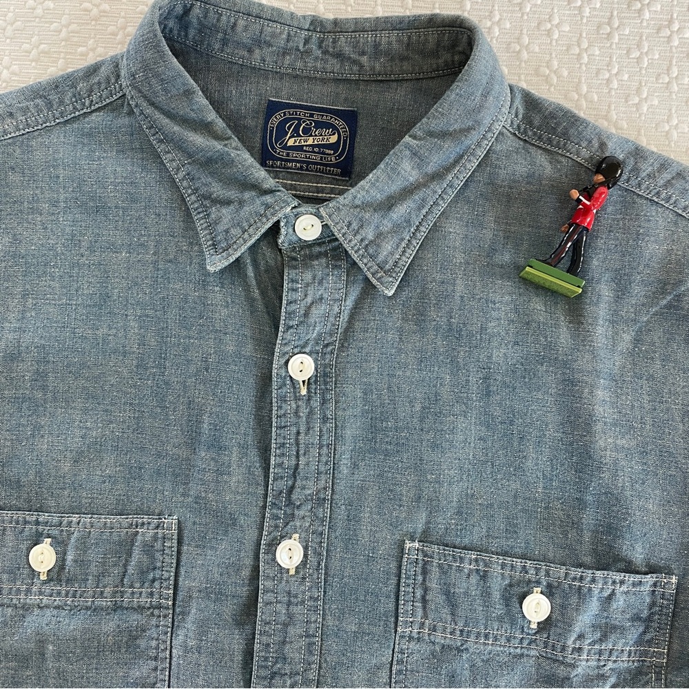NWOT J.Crew Men's M Slim Fit Japanese Chambray Utility Shirt Retail $118